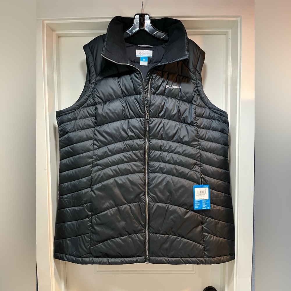 Womens 2X Plus Size Columbia Karis Gale Long Vest Black Puffer Insulated New Tag